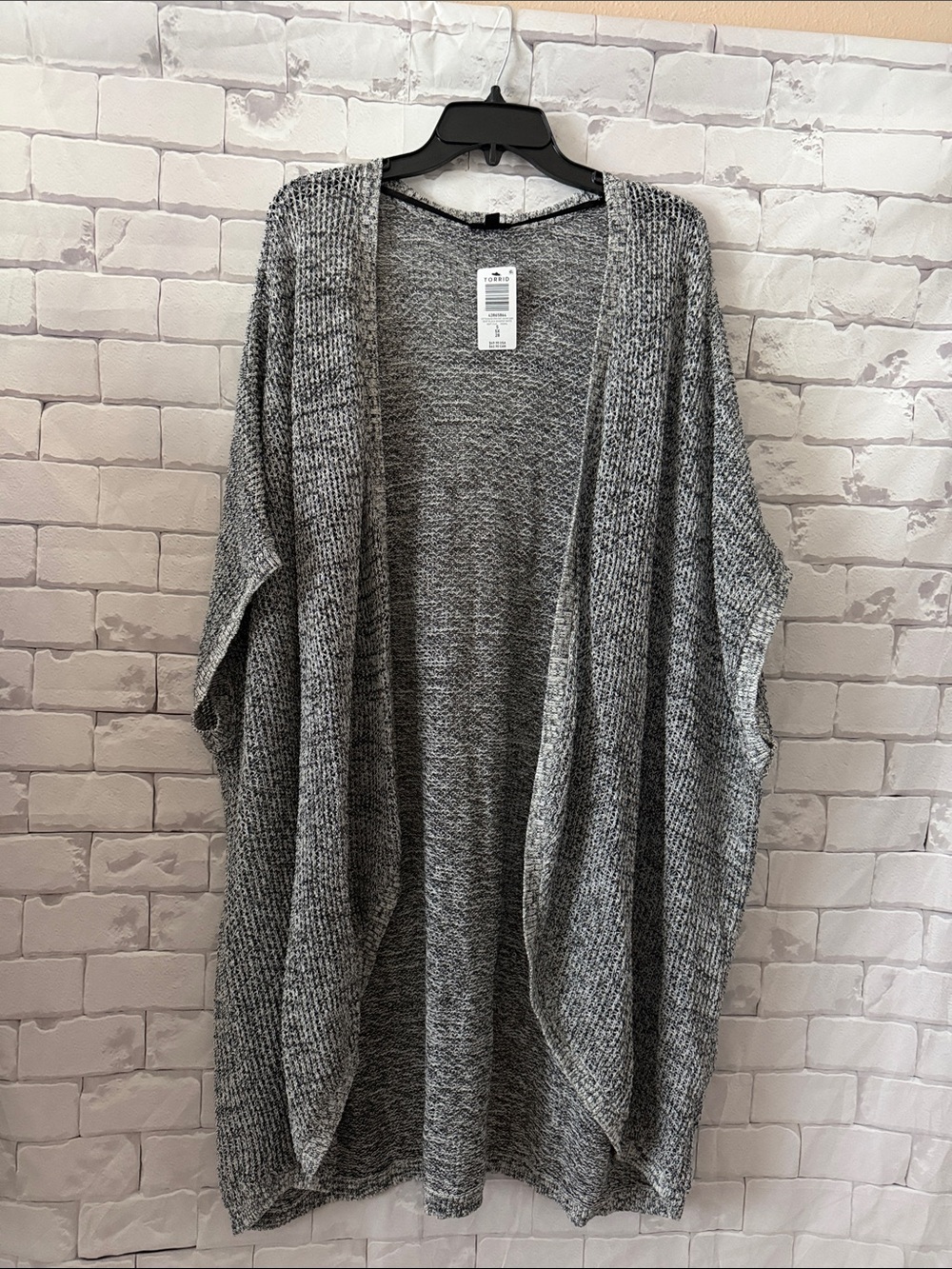 torrid Gray Marled Open-Front Knit Cardigan